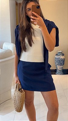 Cardigan Botões Tricot marinho