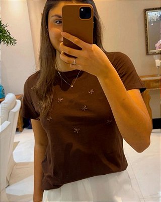 Camiseta Laços Marrom