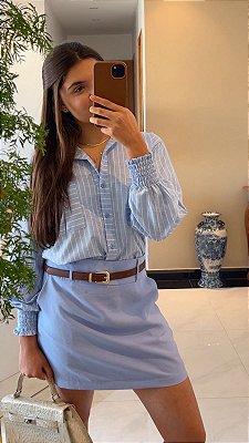 Shorts Saia Alfaiataria Bianca azul claro