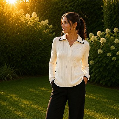 Blusa Polo trt Bicolor