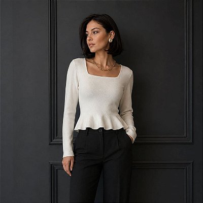 BLUSA PEPLUM TRICOT