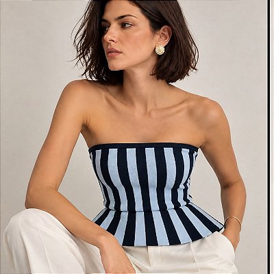 BLUSA CROPPED LISTRADA