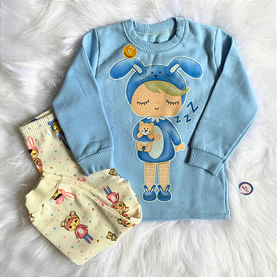 Pijama Infantil De Inverno Brandili Moletom Flanelado Brilha no Escuro Menina Hora de Dormir Tam 2