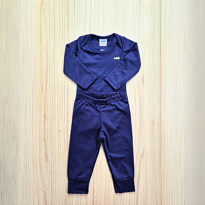 Conjunto Body e Mijão Térmico Marlan Bebê Azul Petróleo Menino Tam RN