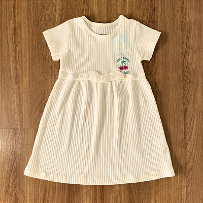 Vestido Kamylus Infantil Liso Off White Tam 3