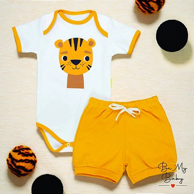 Conjunto Curto para Bebê - Tigre Amarelo