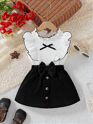 Conjunto de Bebê Menina com Babado e Laço