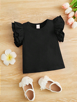 Camiseta Casual Confortável Para Bebê Menina Adequada Para A Primavera E O Verão