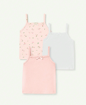 3 peças Conjunto de Tops de Alcinha Decorativos para Bebê Menina com Laço de Verão