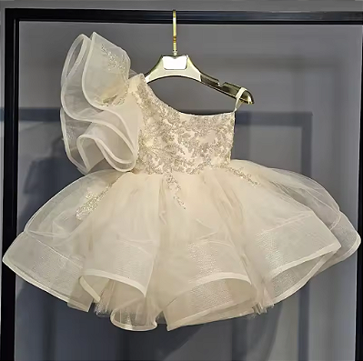 Vestido Floral Lantejoulas Off Shoulder Baby Girl