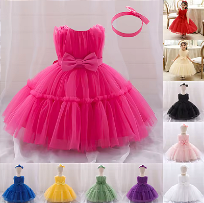 Vestidos infantis para bebês, primeiro aniversário, batismo, meninas, crianças, elegante, festa de casamento, vestido de princesa, tule, roupas de verão para meninas