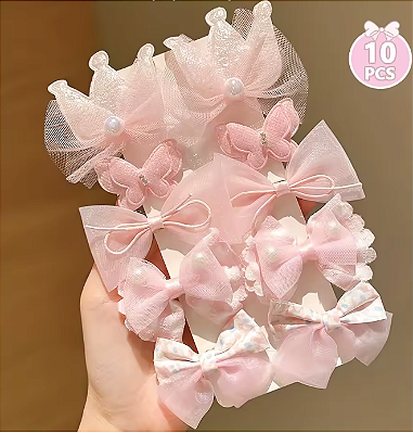 10 peças de grampos de cabelo rosa doce são fofos e versáteis