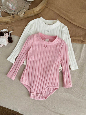 2 peças/Conjunto Macacão de Manga Longa com Padrão de Coração Oco Fofo