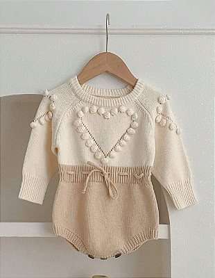 Macacão Casual de Manga Raglan Gola Redonda com Amarração na Cintura, Contraste de Cores, Bebê Menina, Outono/Inverno