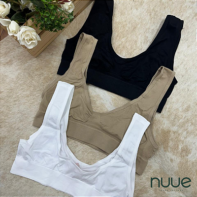 Kit 3pç - Top sem costura, sem bojo com alça larga