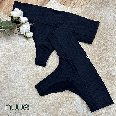 Kit 2pç - Calcinha fio dental com cós largo sem costura