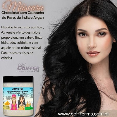 Máscara Chocolate com Castanha do Pará e da Índia e Argan 500g. COIFFER Cód. 1114