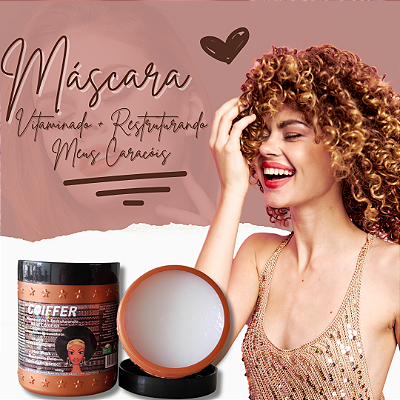 Máscara Vitaminado + Reestruturando Meus Caracóis 500g. Coiffer Cód. 2824