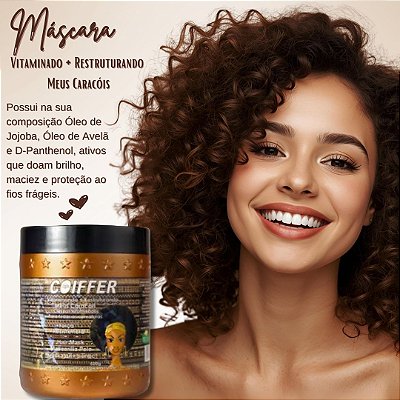 Máscara Vitaminado + Reestruturando Meus Caracóis 500g. Coiffer Cód. 2824