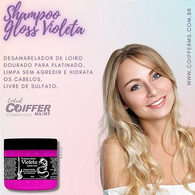 Shampoo Gloss Violeta 350g. Coiffer Cód. 3455