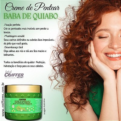 Creme de Modelar e Pentear os Cabelos Baba de Quiabo Premium 350g. Cód. 5936