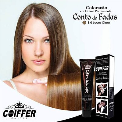 Coloração Conto de Fadas 8.0 Louro Claro Coiffer 60g Cód. 2397