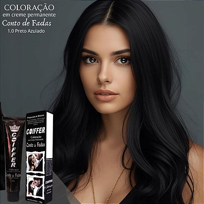 Coloração 1.0 Preto Azulado 60g. Coiffer Cód. 2404