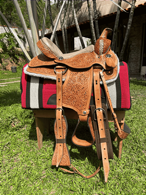 Sela Quarto de Milha Cavalgada Premium + Manta QM Imports