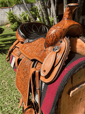 Sela Team Penning Profissional Entalhada + Manta QM Imports