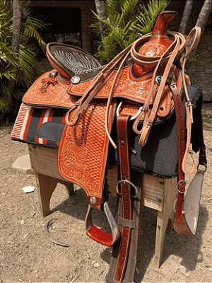 Sela Americana 3 Tambores Profissional Havana + Manta QM Imports