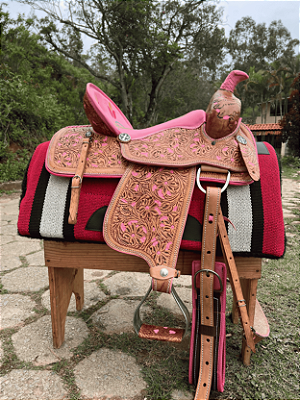 Sela 3 Tambores Profissional Cowgirl Detail + Manta QM Imports