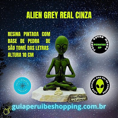 ET Grey Real  São tomé das Letras 10 cm fabricado com resina pintada em Peruíbe