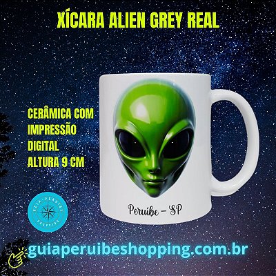 Caneca em cerâmica 325 ml personalizada com ET Grey Real em Peruíbe