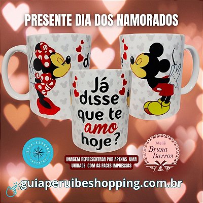 Caneca personalizada dia dos namorados Mickey e Minnie em Peruíbe