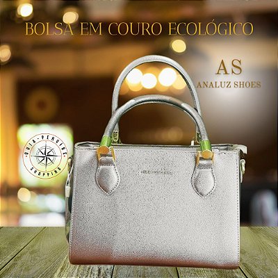 Bolsa cor Bronze de Couro Ecológico Pavão de Ouro em Peruíbe