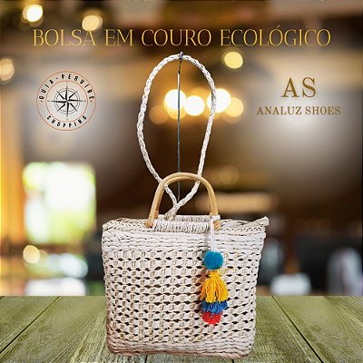 Bolsa de palha cor natural Pavão de Ouro em Peruíbe