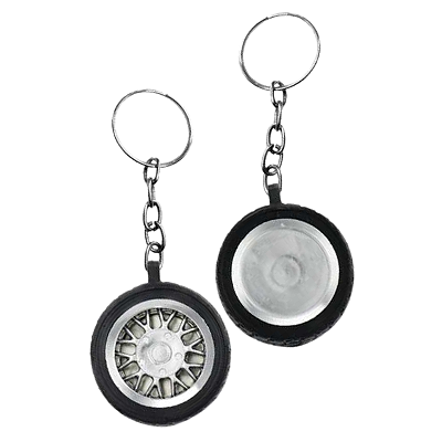 Kit com 50 Chaveiros Pneu Cromado