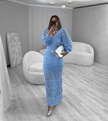 Vestido Tricot Dubai AZUL