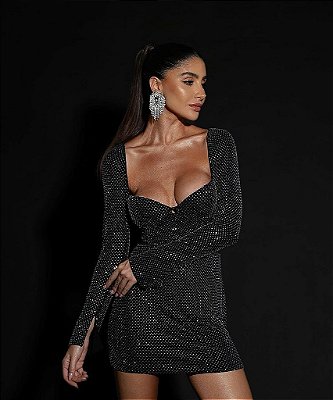 Vestido Gloria shine Premium PRETO