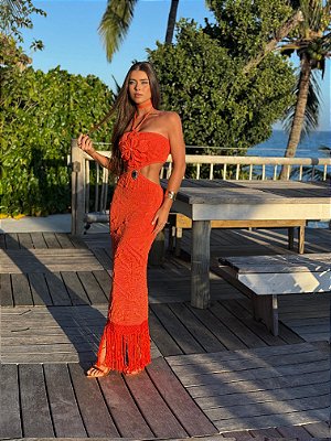 Vestido Tricot Dandara Laranja