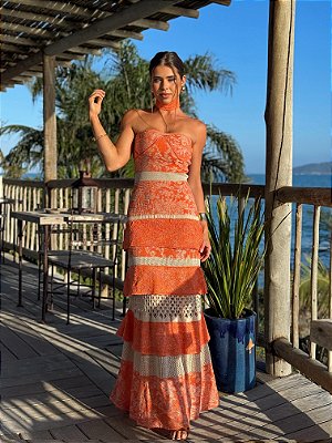 Vestido Tricot  Adriana Laranja