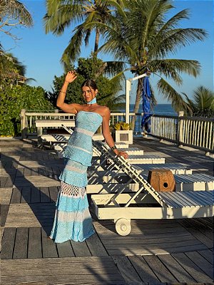 Vestido Tricot  Adriana Azul