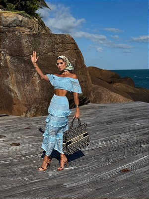 Conjunto Tricot Nayara Azul Claro