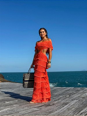 Vestido Tricot Maite Laranja