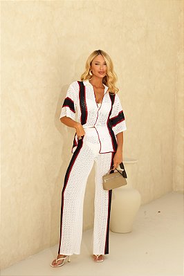 Conjunto Tricot Listras Maldivas