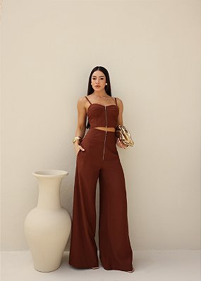 Conjunto Alfaiataria Estela Marrom