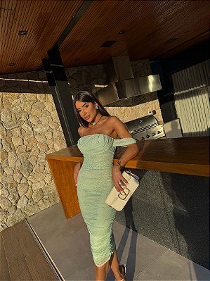 Vestido midi Brisa Verde claro