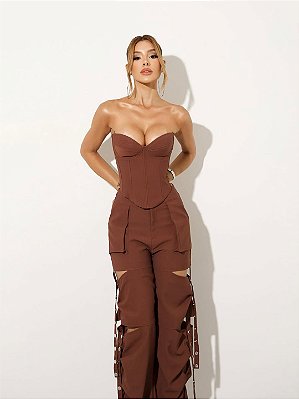 Corselete Emma Alfaiataria Marrom