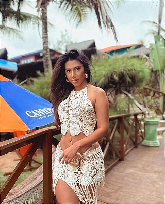 Conjunto crochê Virginia Areia