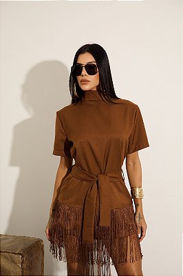 Vestido Franja Catarina Caramelo